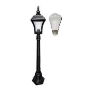 1,150 MM CLASSIC VINTAGE GARDEN BOLLARD LAMP SET W/ 12W LED BULB WARM WHITE 3000K