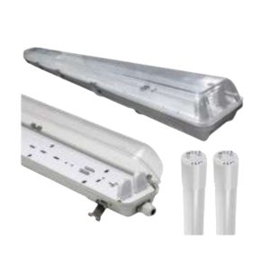 2 X 40W LINEAR WEATHERPROOF / DUSTPROOF FIXTURE W/ 2PCS 18W T8 GLASS SET