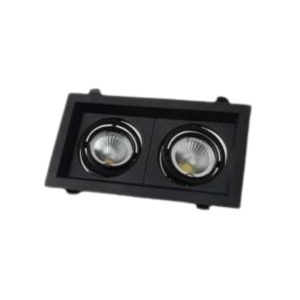 2X7W SLIM MULTI-DIRECTIONAL DOWNLIGHT FIXTURE RECESSED W/ DOUBLE 7W MR16 LED BULB