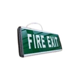 3W LUMAX GLASS ALUMINUM “FIRE EXIT” BLACK SILVER LAMP SIGNAGE