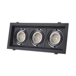 3X7W SLIM MULTI-DIRECTIONAL DOWNLIGHT FIXTURE RECESSED W/ TRIPLE 7W MR16 LED BULB